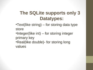 Sq lite database | PPT