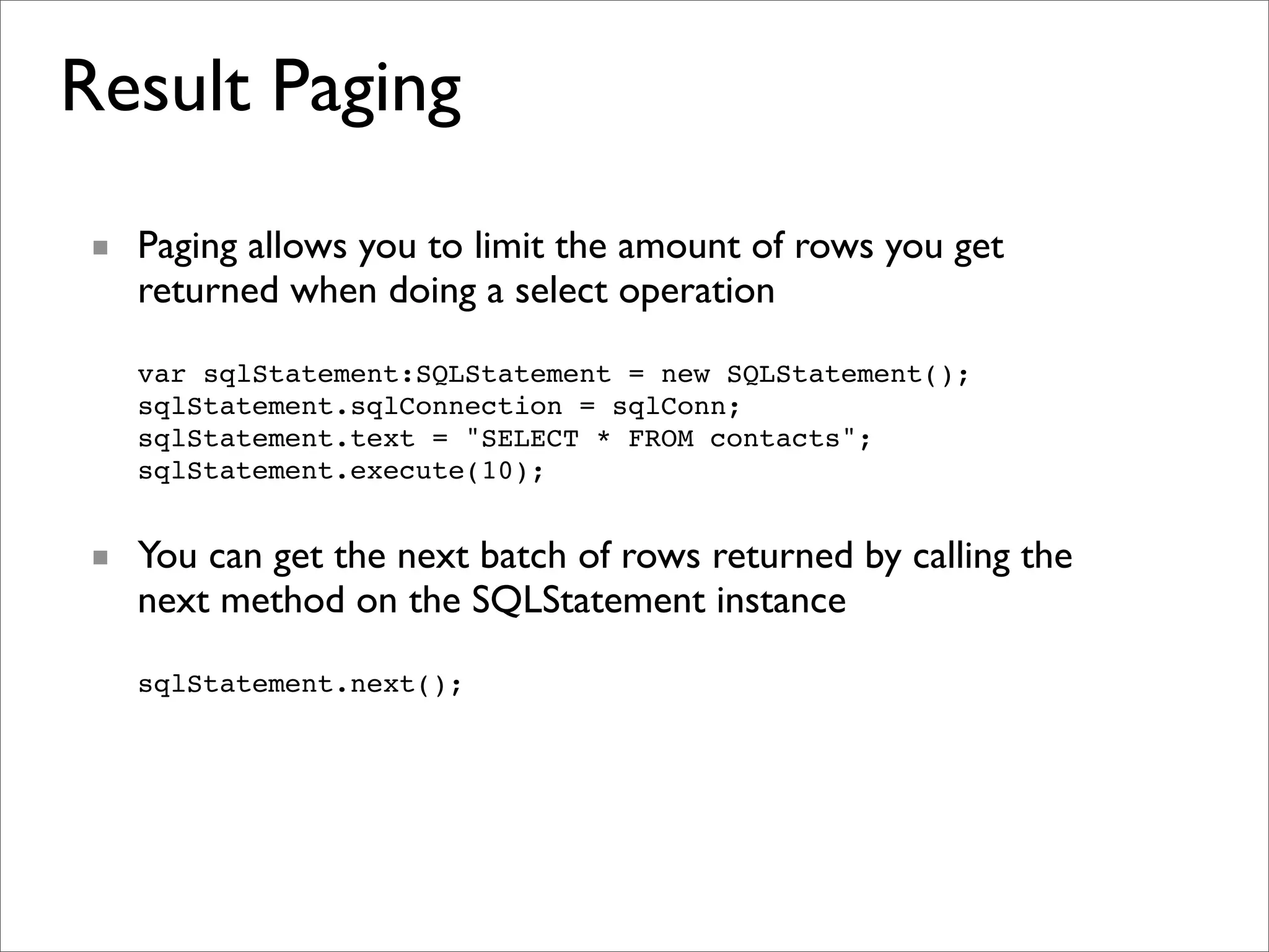 Introduction to SQLite in Adobe AIR 1.5