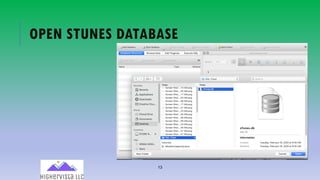 13
OPEN STUNES DATABASE
 