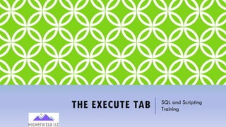 THE EXECUTE TAB SQL and Scripting
Training
 