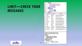 45
LIMIT—CHECK YOUR
MESSAGES
 