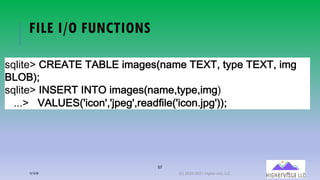 57
FILE I/O FUNCTIONS
!"#$%&'(RFEKGE(GKSLE($*A9&!N-A*&(GETGP(%:U&(GETGP($*9
SLHSQ4
!"#$%&'(BCDEFG(BCGH($*A9&!N-A*&P%:U&P$*9Q
)))'( JKLMEDNO$.+-OPOVU&9OP1&A,0$#&NO$.+-)VU9OQQ4
12/12/20 (C) 2020-2021 Highervista, LLC 57
 