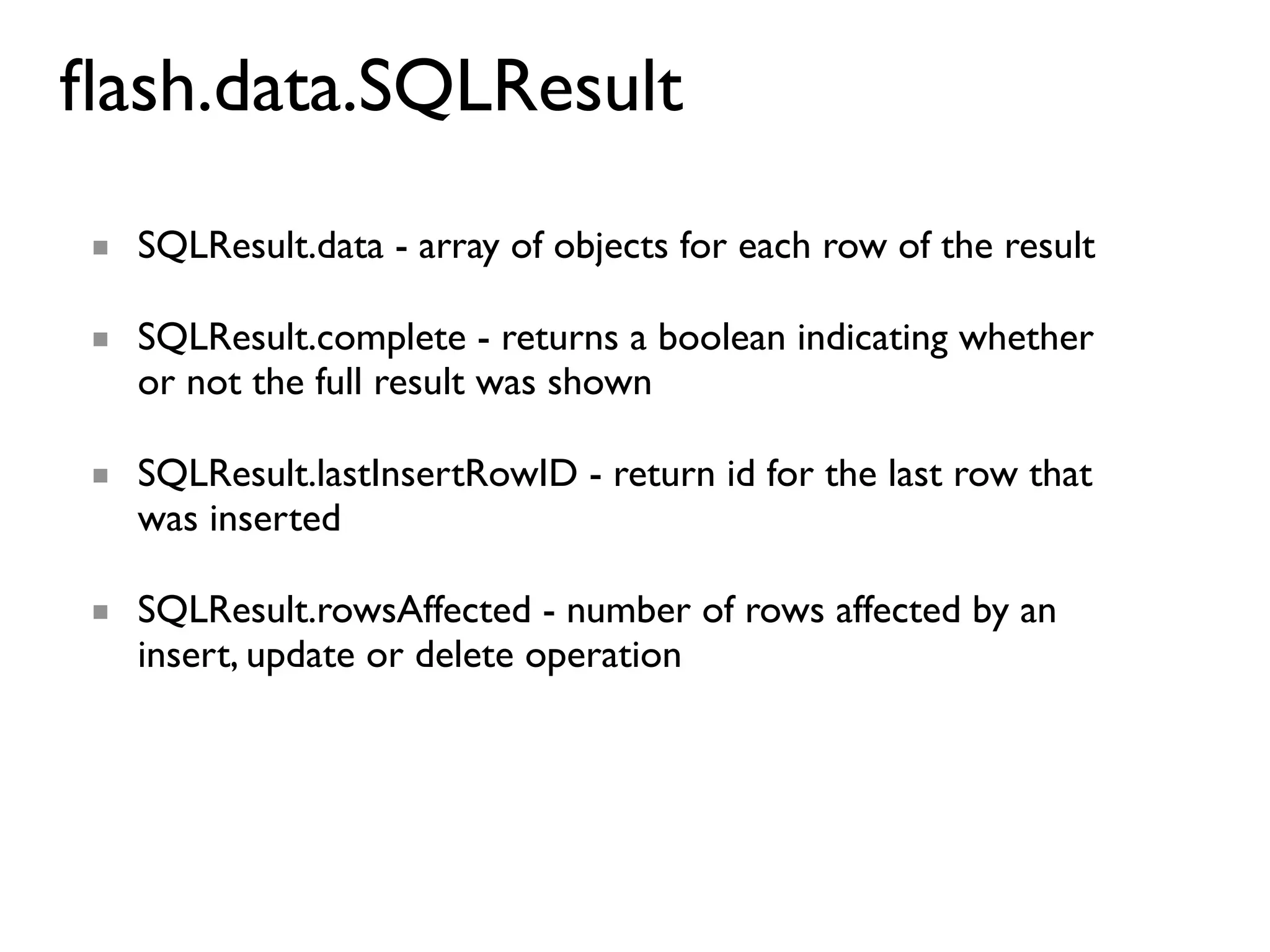 Introduction to SQLite in Adobe AIR