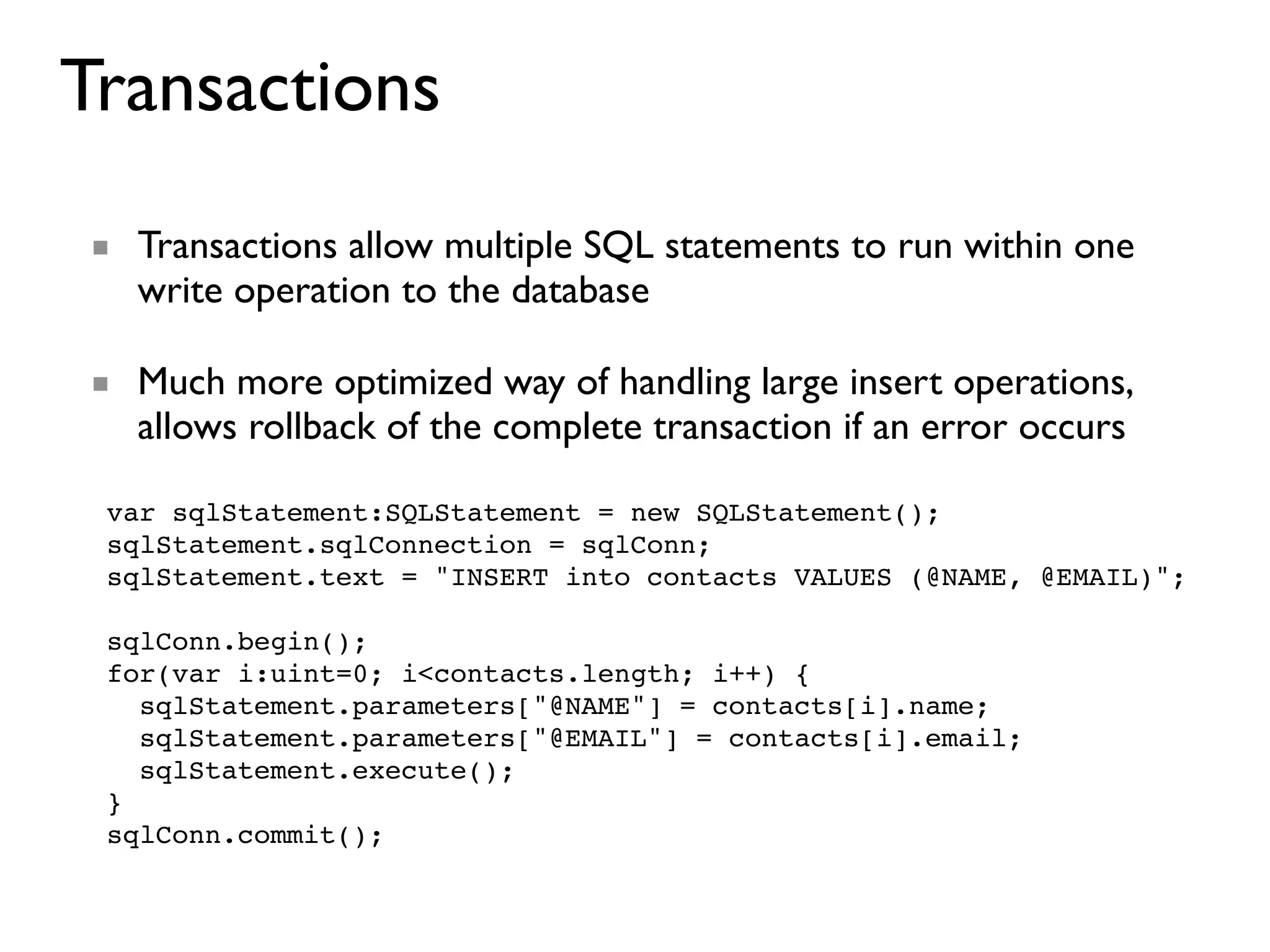Introduction to SQLite in Adobe AIR