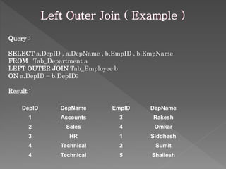 Sql joins | PPTX
