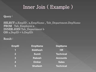 Sql joins | PPTX