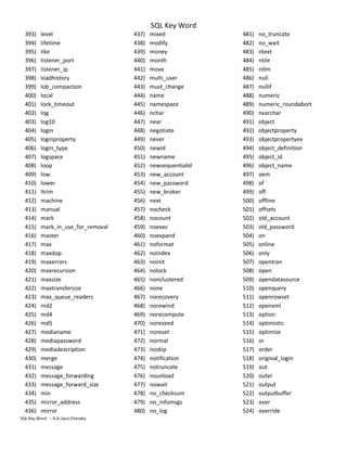 SQL Server Key Word | PDF