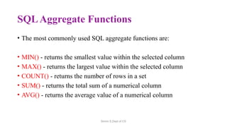 Structured Query Language Basic Queries For Lab | PPTX
