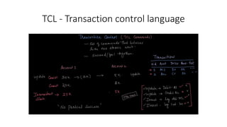 TCL - Transaction control language
 