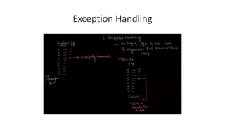 Exception Handling
 