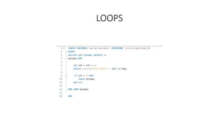 LOOPS
 