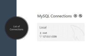 List of
Connections
 