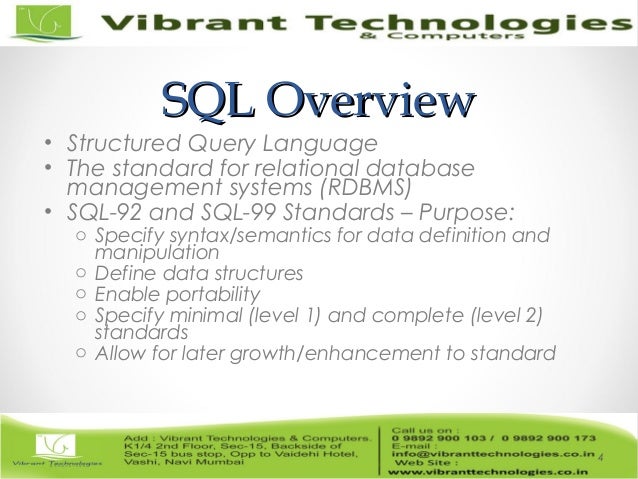 mumbai semantics data SQL Inteoduction to SQL manipulating of data