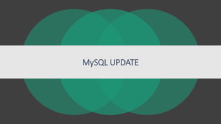 MySQL UPDATE
 
