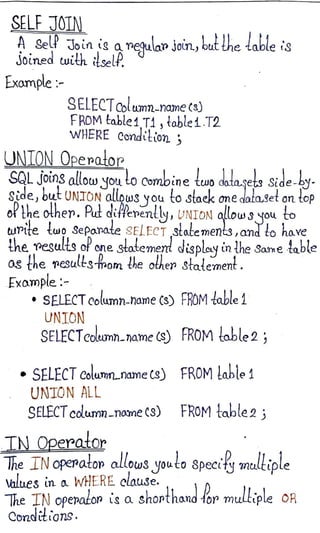 SQL Notes | PDF