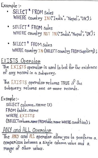 SQL Notes | PDF