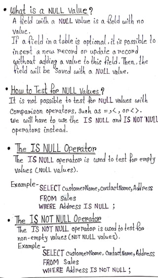 SQL Notes | PDF