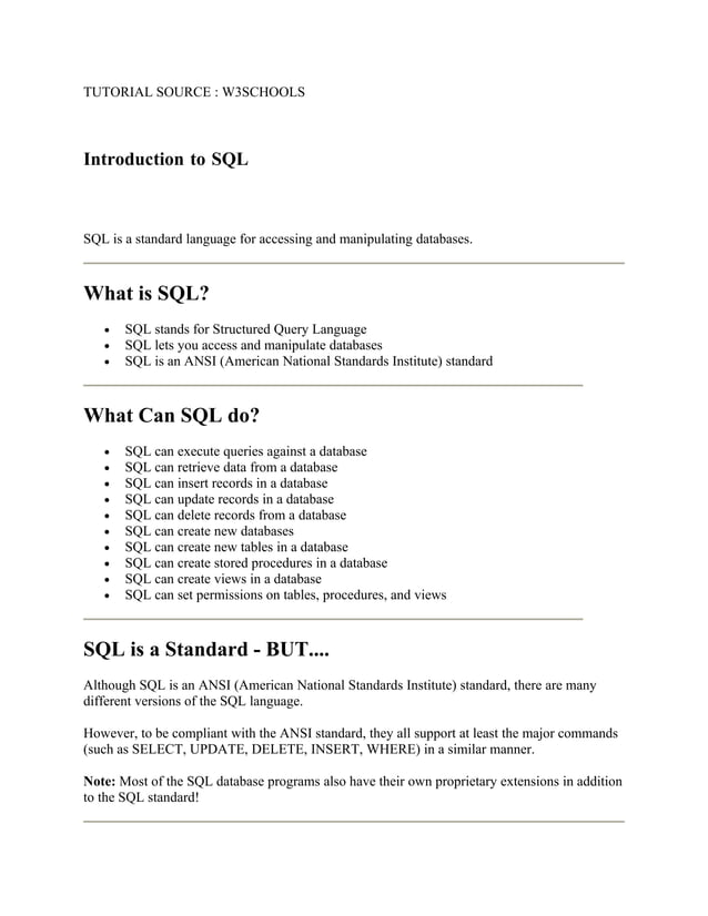 A must Sql notes for beginners | PDF