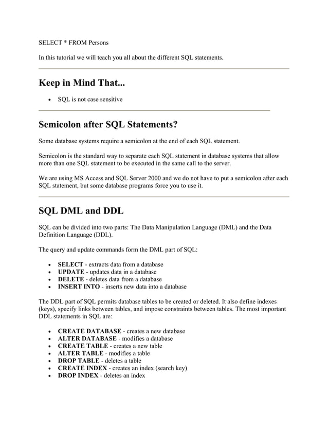 A must sql notes for beginners
