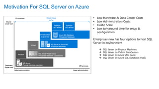 SQL ON Azure (decision-matrix) | PPTX | Cloud Computing | Internet