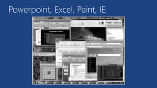 Powerpoint, Excel, Paint, IE
 