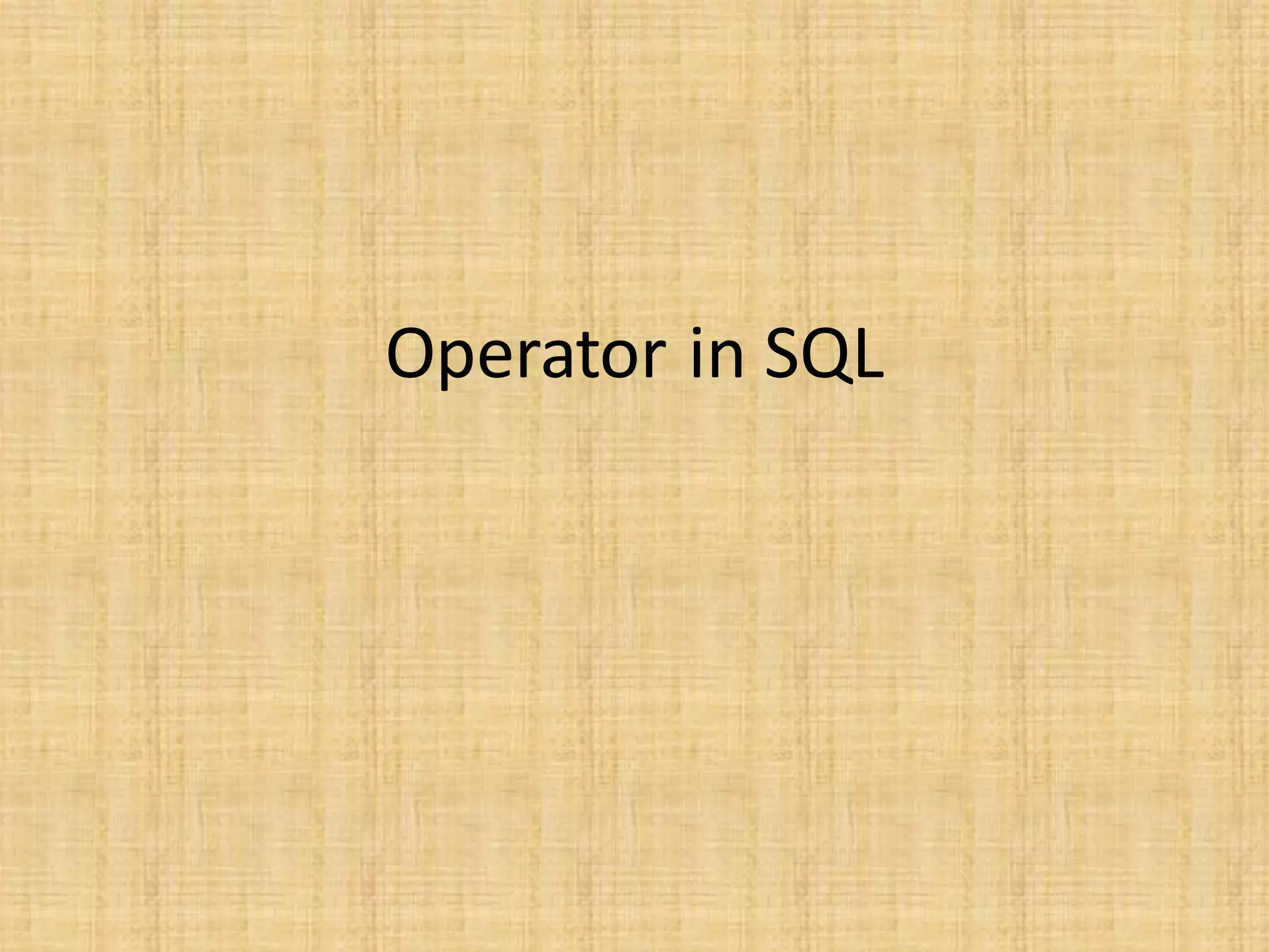 SQL Operator.pdf