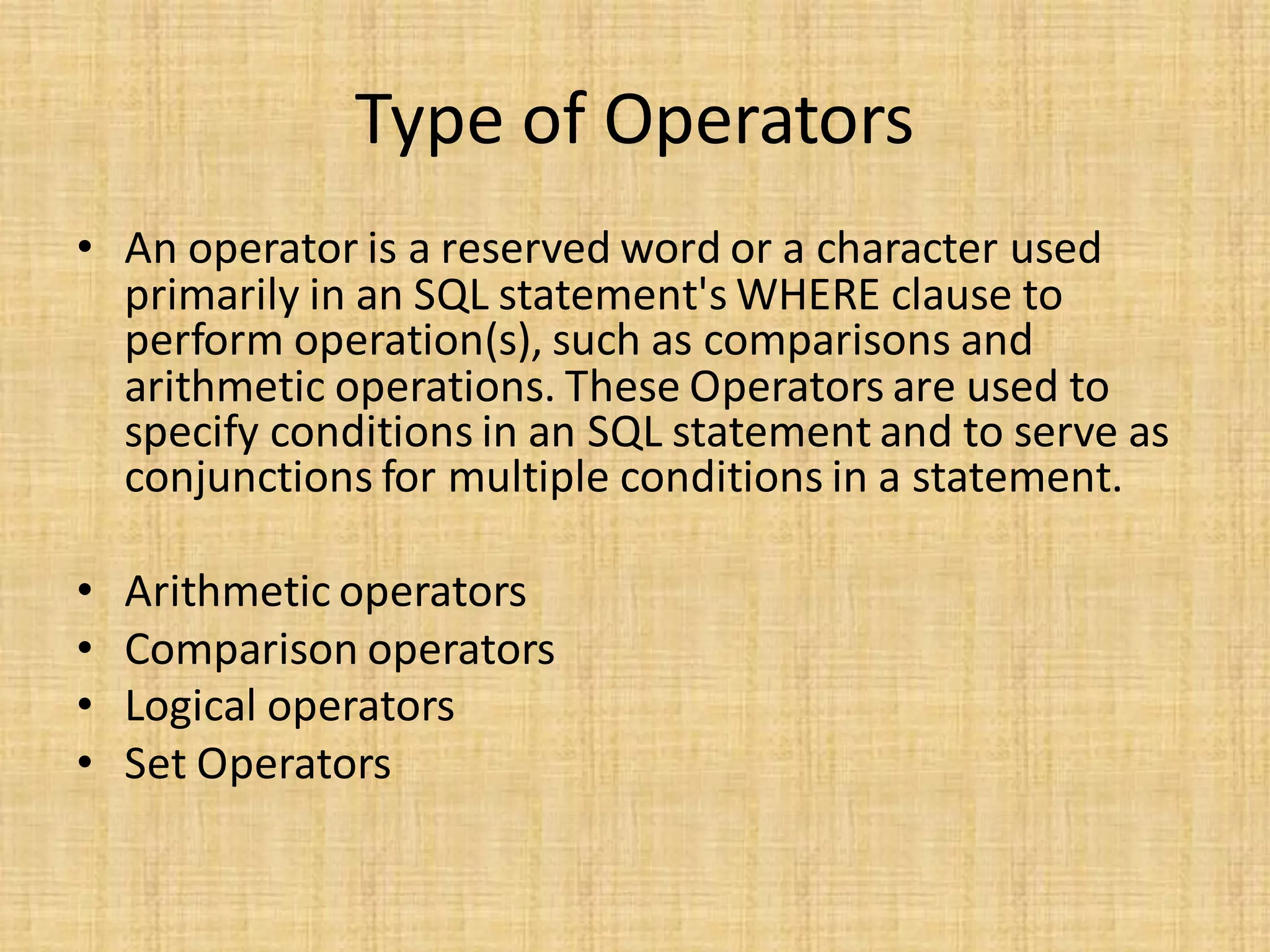 SQL Operator.pdf