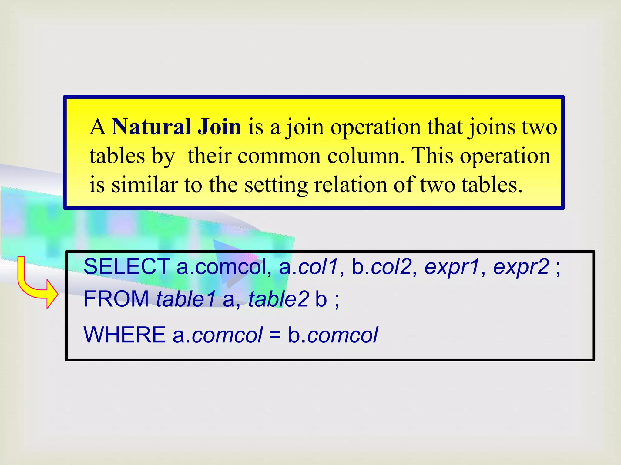 Sql queries presentation | PPTX
