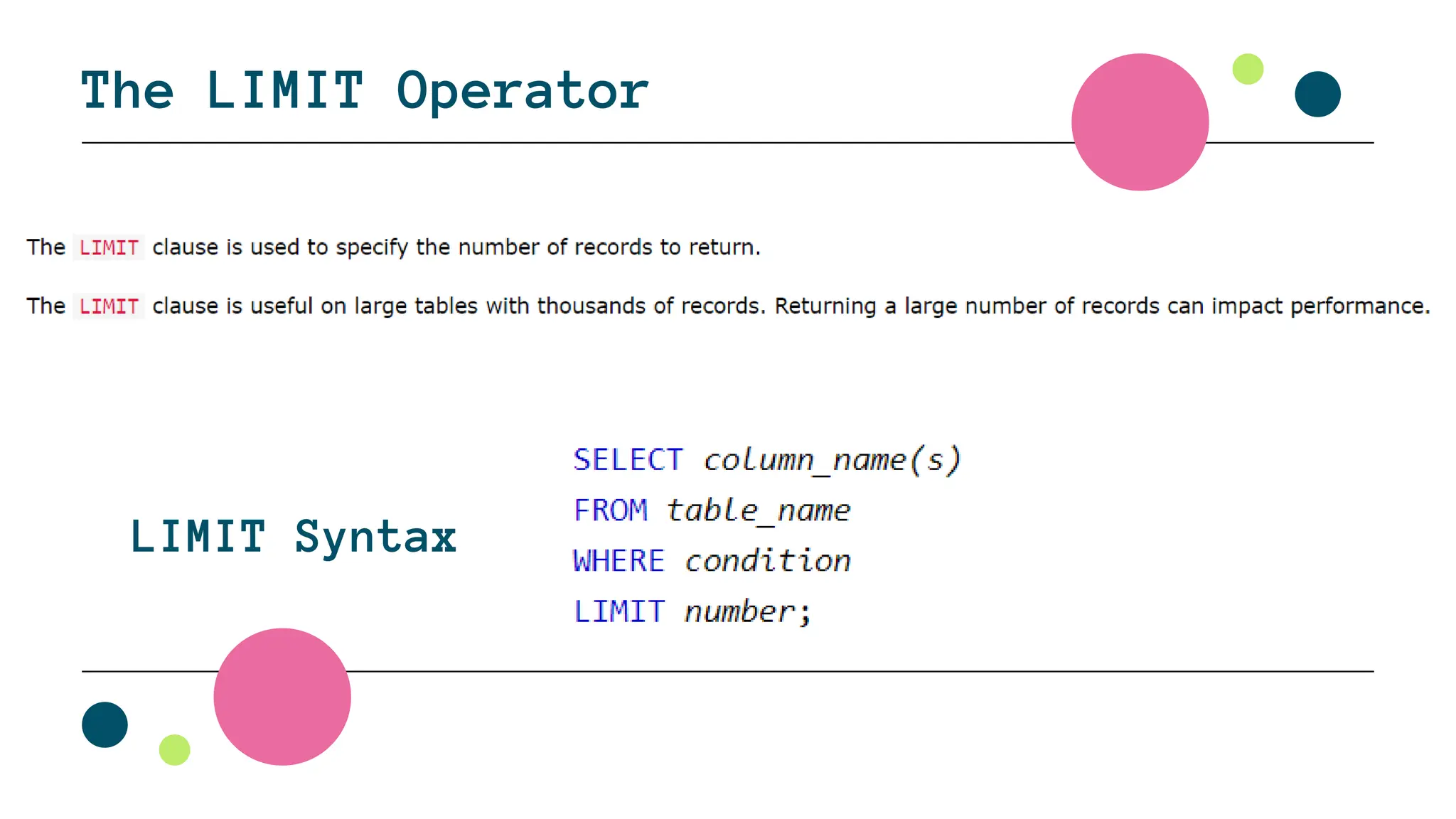 SQL PPT Blended Learning and their commands | PPT