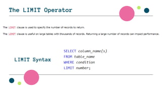 SQL PPT Blended Learning and their commands | PPT