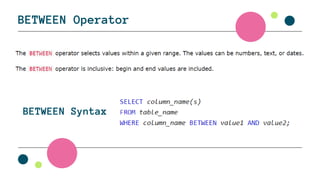 SQL PPT Blended Learning and their commands | PPT