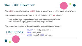 SQL PPT Blended Learning and their commands | PPT