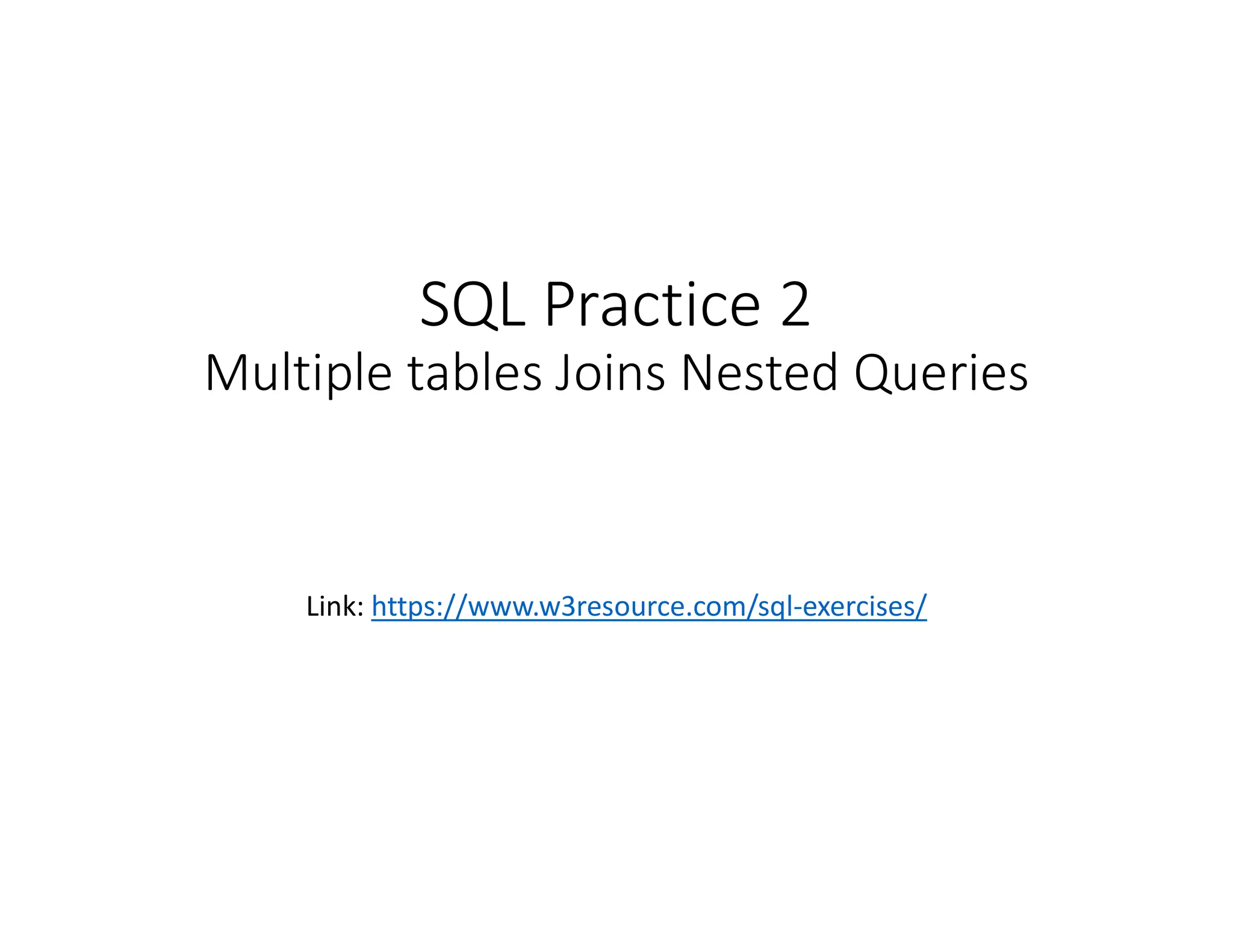 SQL for practice, SQL for practice, SQL for practicepdf | PDF ...