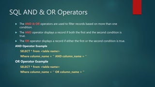 SQL Tutorial for Beginners | PPTX