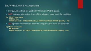 SQL Tutorial for Beginners | PPTX