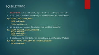 SQL Tutorial for Beginners | PPTX