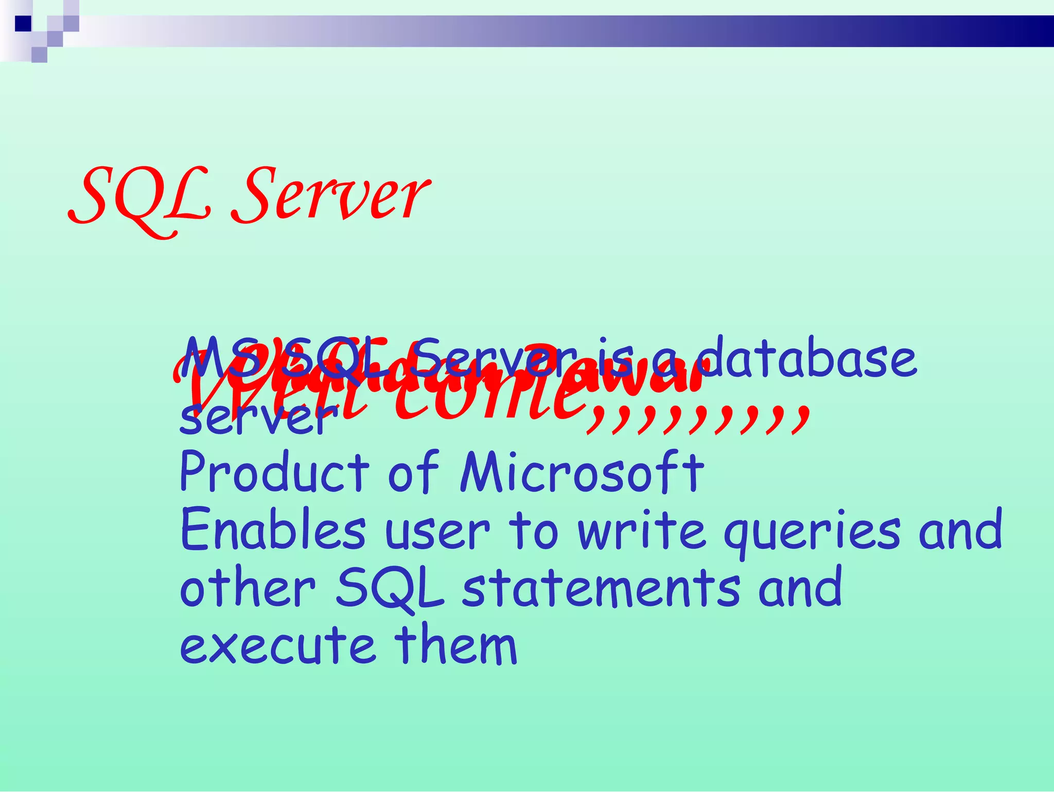 Sql presentation 1 by chandan | PPT