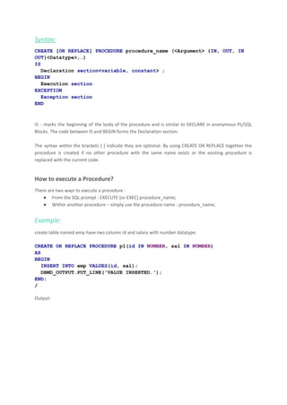 SQL Procedures & Functions | PDF