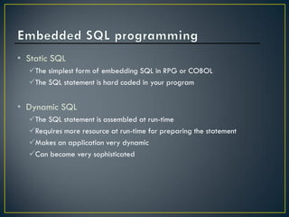 Public Training SQL Implementation & Embedded Programming in IBM i | PPT