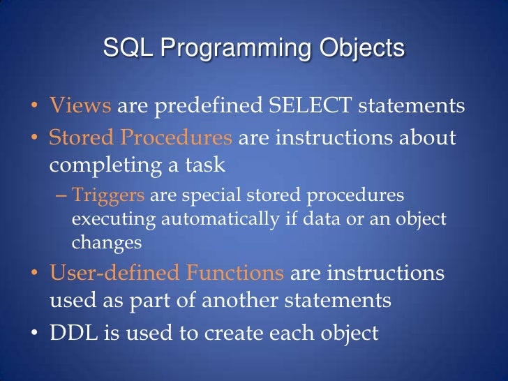 SQL Programming