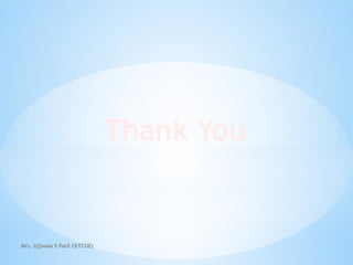 Mrs. Ujjwala S Patil (SITCOE)
Thank You
 