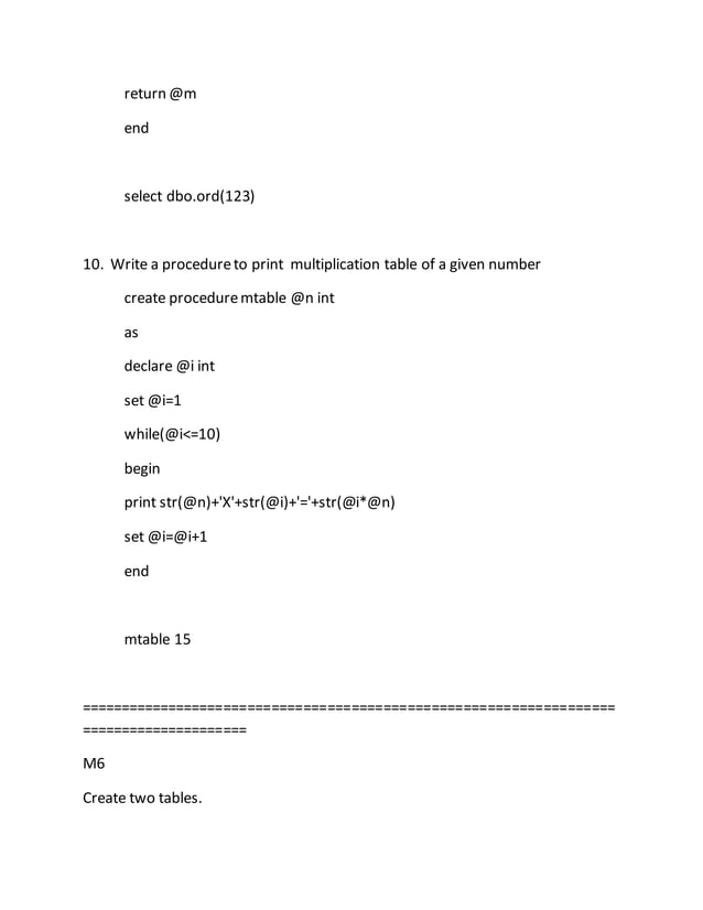 SQL-RDBMS Queries and Question Bank | PDF