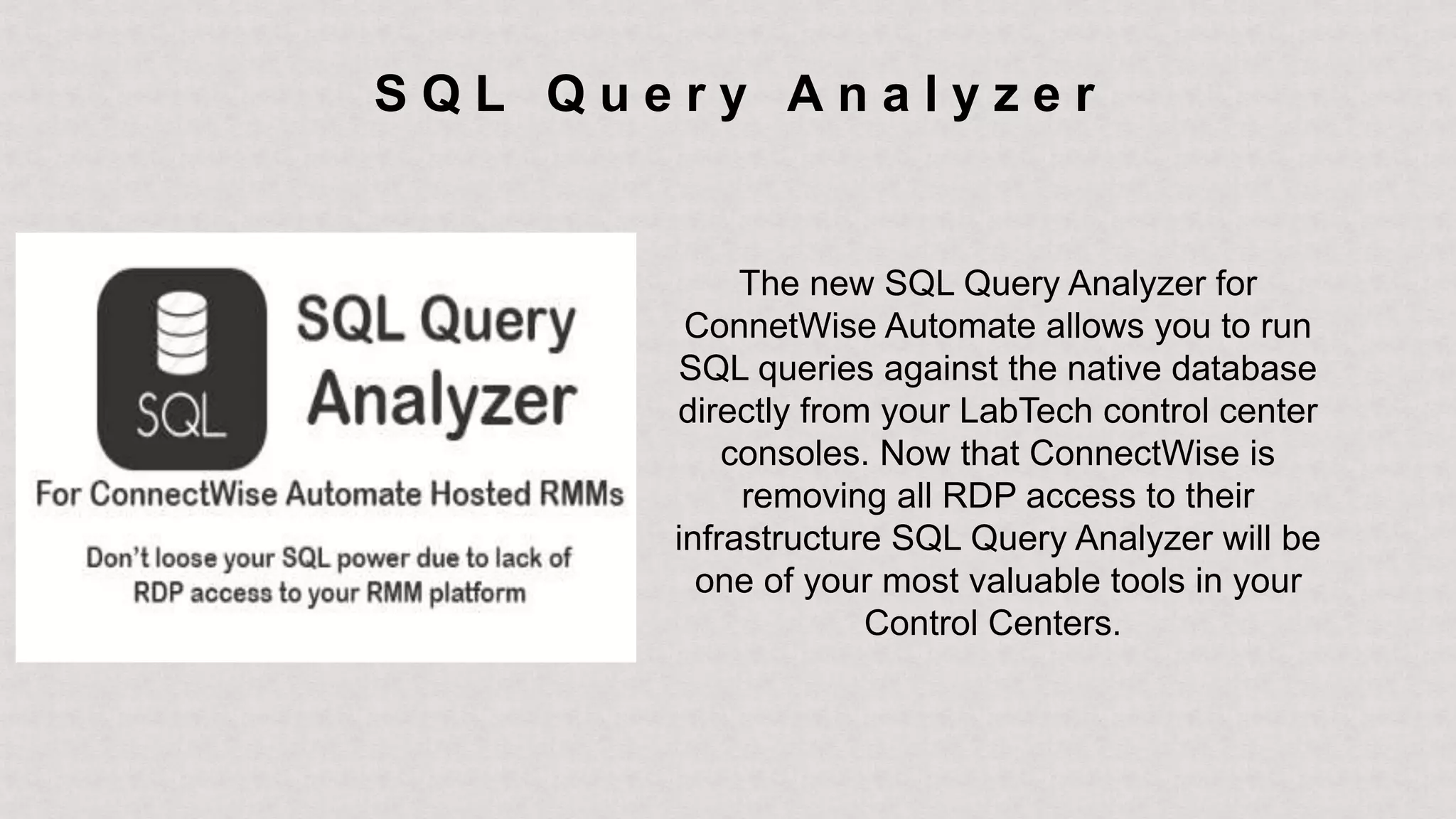 SQL Query Analyzer | PPT