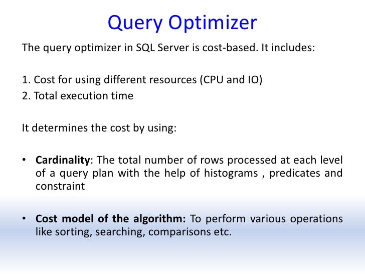 Sql query performance analysis