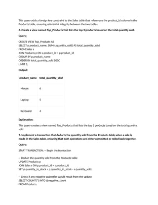SQL Query Practice questions for the same | DOCX