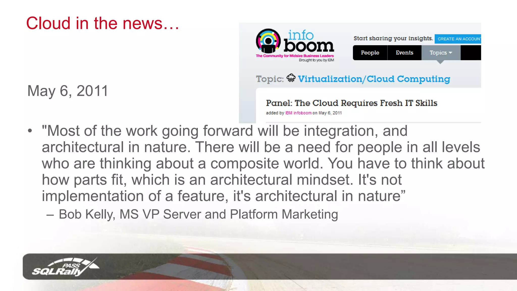 I like to talk about and use new technologies