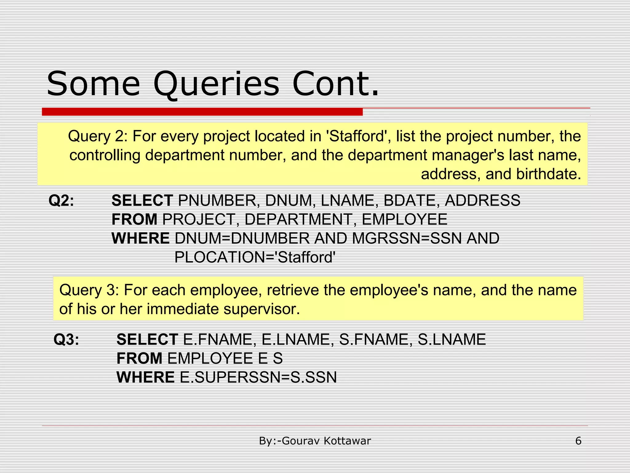 SQL querys in detail || Sql query slides | PPT | Databases | Computer ...