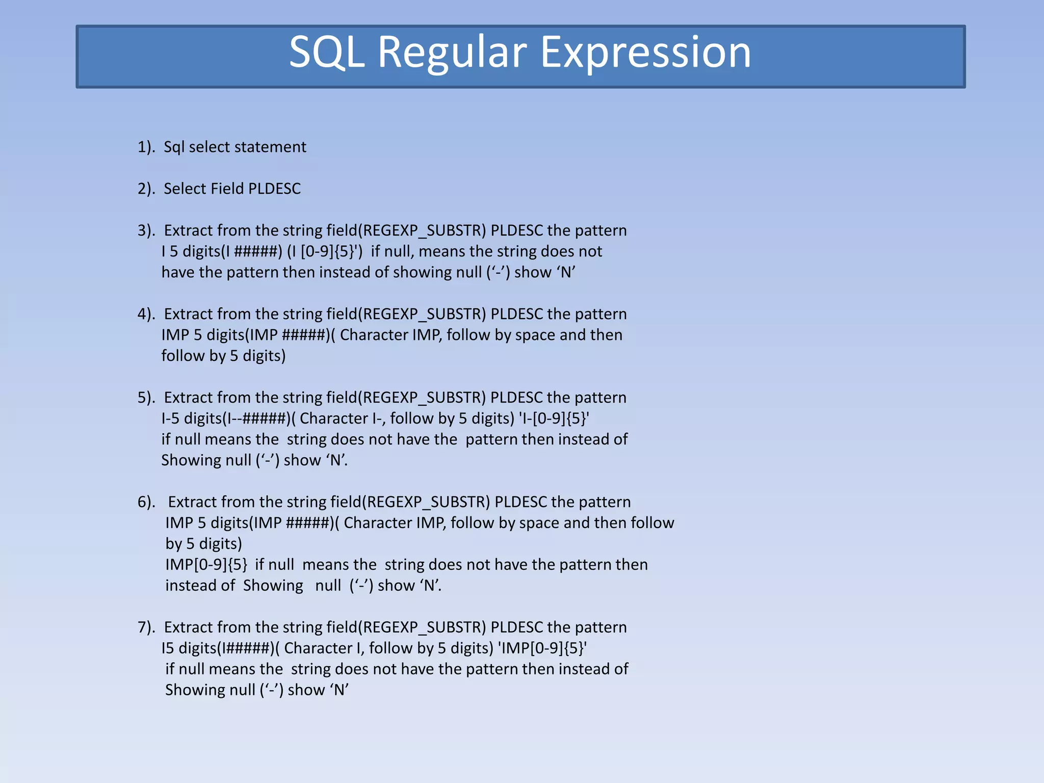 RPG Sql regular expression | PPT