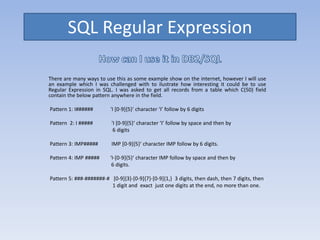 RPG Sql regular expression | PPT