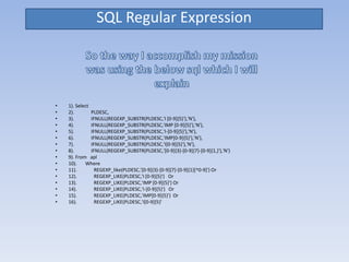 RPG Sql regular expression | PPTX